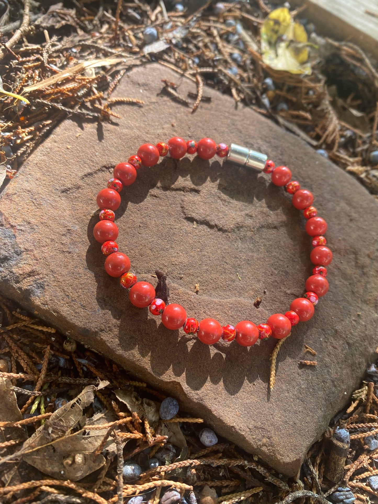 Red Pearl Magnetic Hematite Bracelet