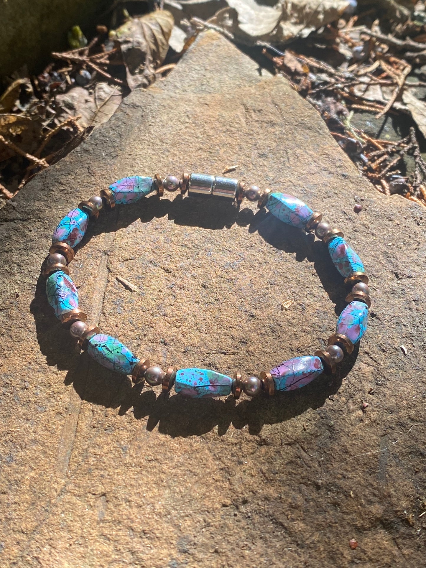 Sleeping Beauty Blue Hematite Bracelet