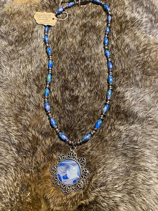 Picasso Blue Stone Necklace